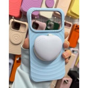 Casetify Light Blue Silicone Case with White Heart Grip